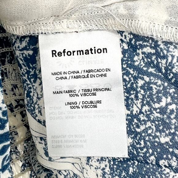 Reformation Delevan Pastoral Print Puff Sleeve Top Women’s Size 4 Sweetheart - Picture 4 of 5